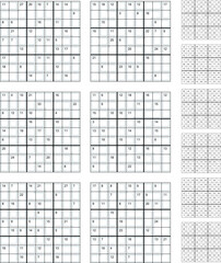 Fototapeta premium Killer Sudoku game set with answers.