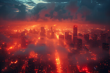 A Heatwave Shimmering Over a Cityscape at Night: Urban Heat Illuminated