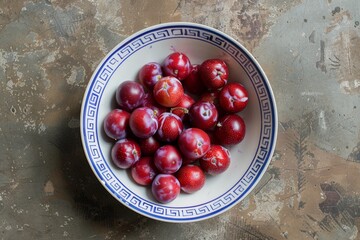Shiro Plum in a bowl, Top View