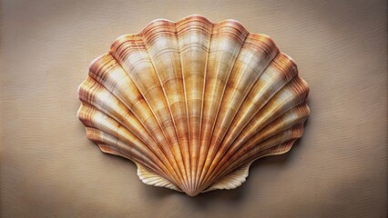 Obraz premium Closeup sketch lines of a scallop shell, sketch, lines, closeup, photograph, scallop, shell, texture, detailed, art, drawing