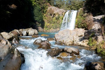 waterfall in the mountains, The Tawhai falls, 