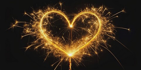 Heart shaped sparkler perfect for romantic celebrations, heart, shaped, sparkler, red, Valentines, love