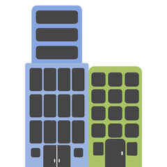 Cute city building illustration