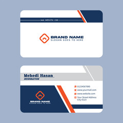 Corporate business card design. Navy blue and Red edition.