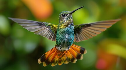 Obraz premium Ethereal Movement: Golden-Tailed Sapphire in National Park