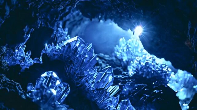 Blue diamond in the cave 