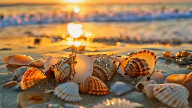 Beach stones with shells 