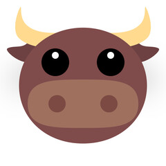 A cute round bull face