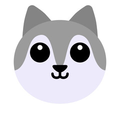 A cute round wolf face