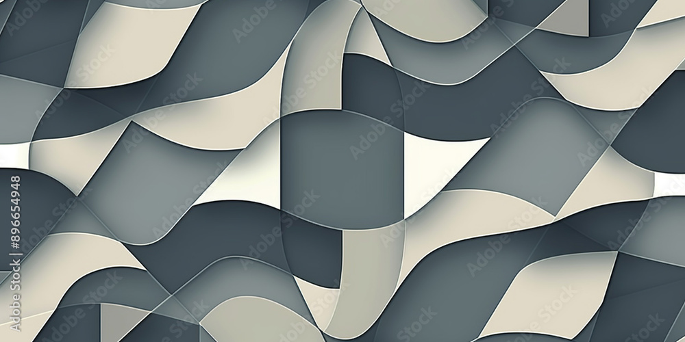 Aufkleber Abstract background with wavy shapes creating three dimensional illusion
