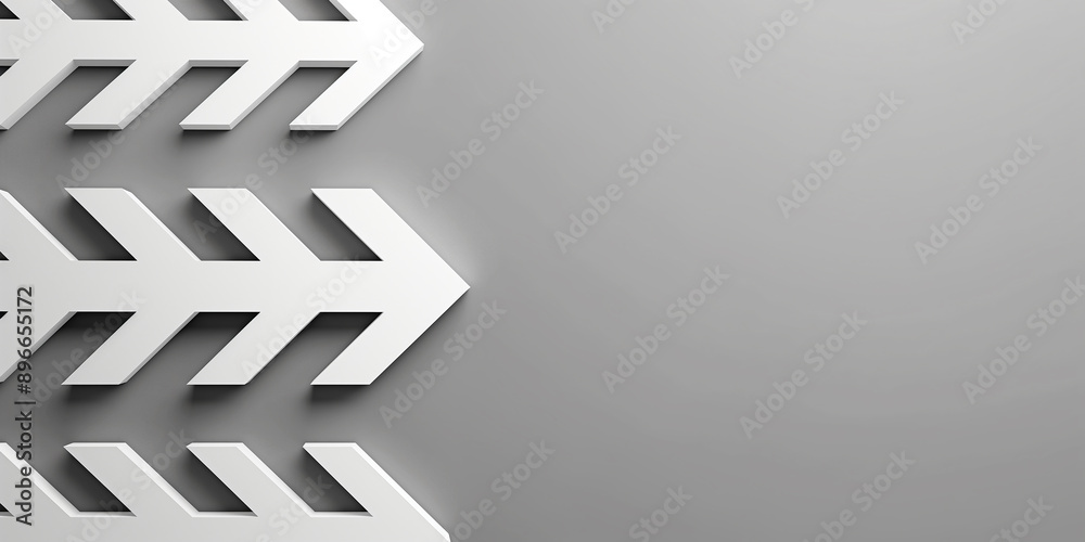 Poster white arrows pointing right on gray background