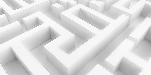 Complex white maze background illustrating difficulty
