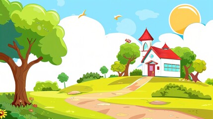 Colorful Pre-school Poster Background: Inspiring Learning and Play for Young Minds