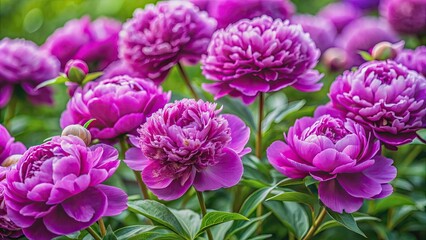Close-up of a bush of purple peonies in full bloom, peonies, flowers, garden, floral, nature, close-up, vibrant, purple, petals