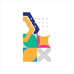 Abstract geometric corner shape in flat design