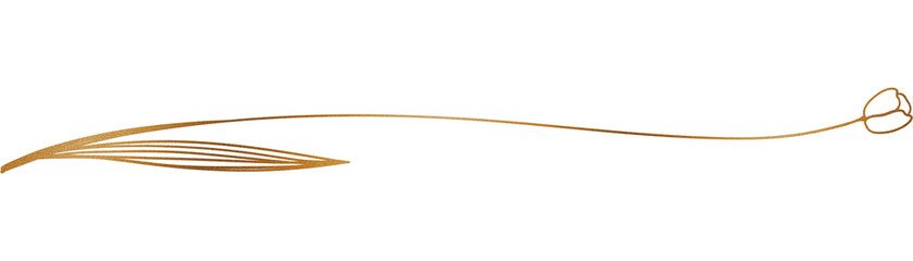 Gold glitter leaf and flower 