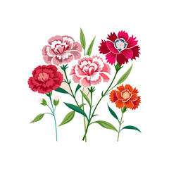 Obraz premium Outline flower set for artistic designs.