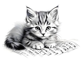 kitten on a sheet of music
(Generative AI)
