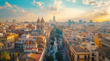 Obraz premium Valencia Cityscape at Sunset