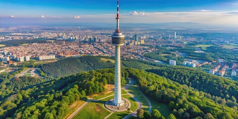 Tall and majestic radio tower Avala in Belgrade, Serbia, Avala, Belgrade, Serbia, radio tower