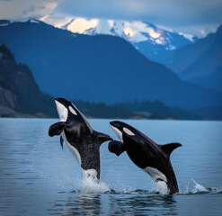 Obraz premium whale swimming in the water