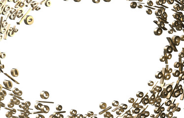 percent shopping digital in 3d. background