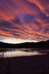 Cloudy Sunset over Athabasca River in Jasper