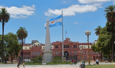 "Casa Rosada y Bandera Nacional" (Pink House and National Flag)