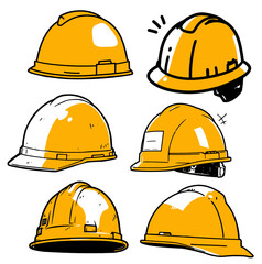 安全ヘルメットのシンプルイラスト