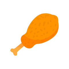 Grilled chicken leg isolated on a white background