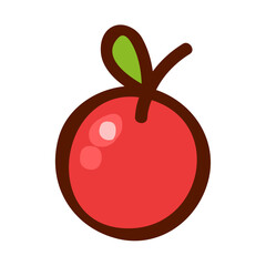 Fruit cherry with leaf icon design isolated