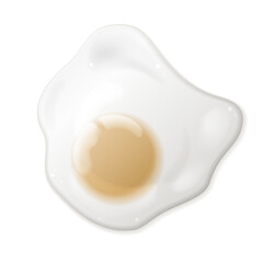 Fried egg omelette isolated on white background