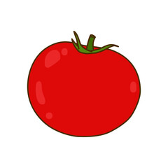 Organic tomato icon Flat illustration of organic tomato on white