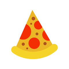 Tasty pizza slice icon Flat illustration of tasty pizza slice