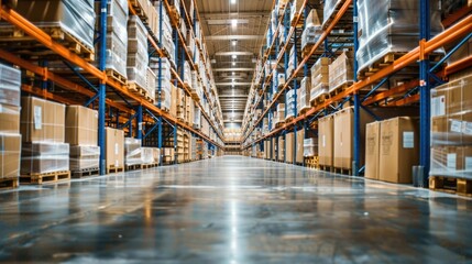 Fototapeta premium Supply Chain Management Concept: A Comprehensive Process of Planning, Organizing, and Controlling Resources to Satisfy Customer Needs with Efficient Flow and Storage of Goods and Services