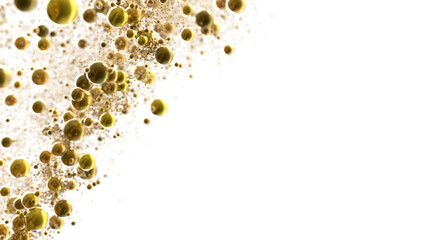 Enchanting Delight: Spectacular 3D Illustration Showcasing Enchanting gold Confetti PNG