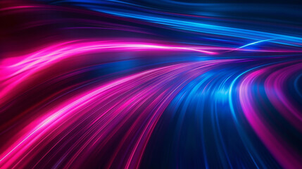 Fototapeta premium Abstract wavy neon lights, motion background