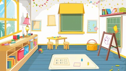 Colorful Pre-school Poster Background: Inspiring Learning and Play for Young Minds