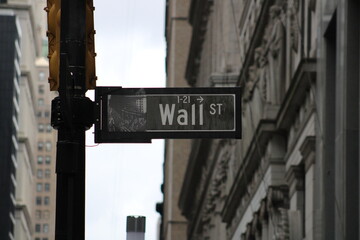 Wall Street Sign in New York City's Financial District