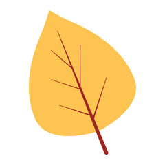 Hand drawn autumn leave illustration on the white background