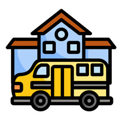 Obraz premium School Bus Icon