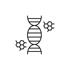 DNA strands icon design with white background stock illustration