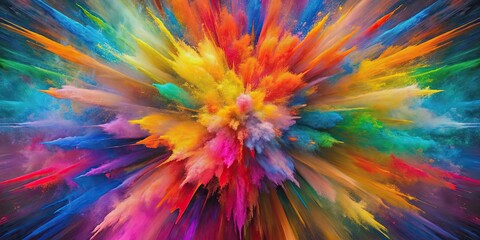 Obraz premium Abstract explosion of vivid color , vibrant, explosion, abstract, colorful, dynamic, artistic, bright, rainbow, chaos, energy, palette