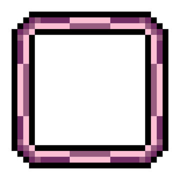 Blank picture frame in pixel art style