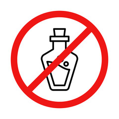 No Potion Sign on White Background