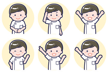 男性ナース01のポーズセット_01