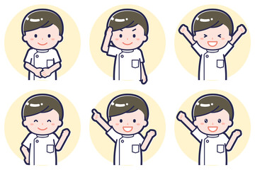 男性ナース01のポーズセット_01