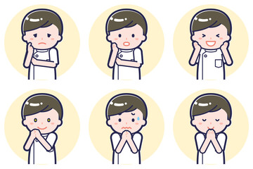 男性ナース01のポーズセット_04