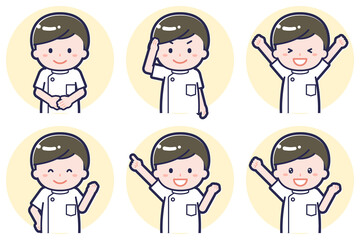 男性ナース01のポーズセット_01
