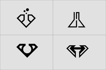 Science laboratory icons on white background. Chemistry icon vector , 